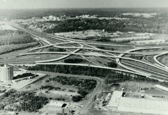 Roads and Highways, Aerial View of the Construction of Interchange of Interstate 285 and Interstate 85