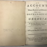 An Account of money Received and Disbursed for the Orphan-House in Georgia