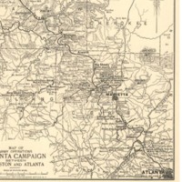 Map of army operations Atlanta campaign between Kingston and Atlanta